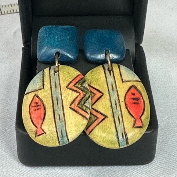 Two pair Retro 80’s funky earrings - Picture 3 of 6